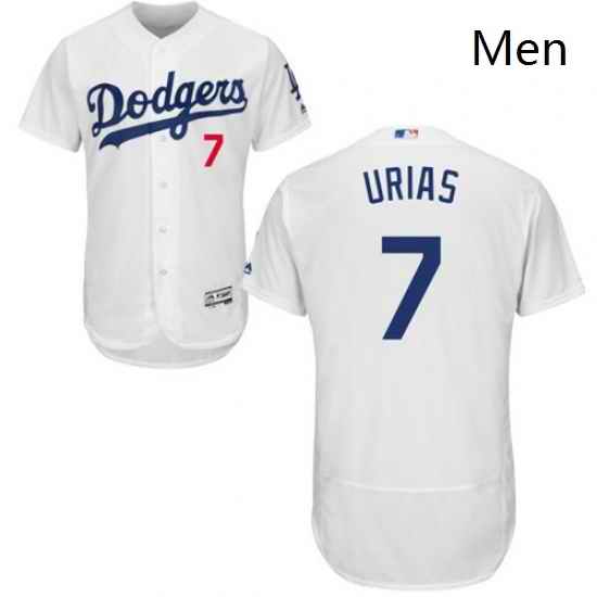 Mens Majestic Los Angeles Dodgers 7 Julio Urias White Flexbase Authentic Collection MLB Jersey